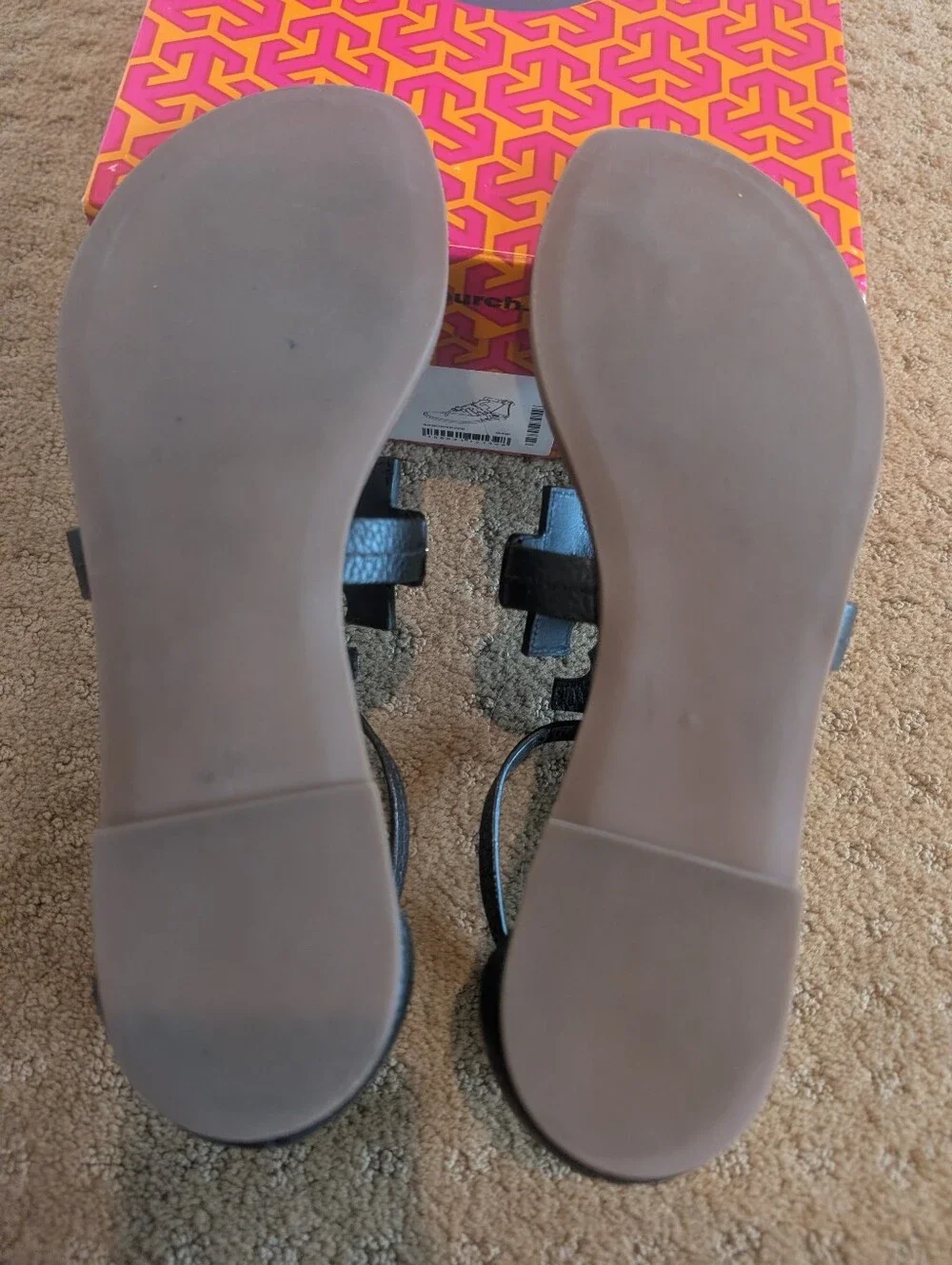 Tory Burch Black Thong Sandals Size 8.5